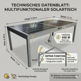 Jet-Line Solar Gartentisch Balkonsolar St&auml;nder 450 W Modul 6-Personen Tisch - Bild 6 von 7