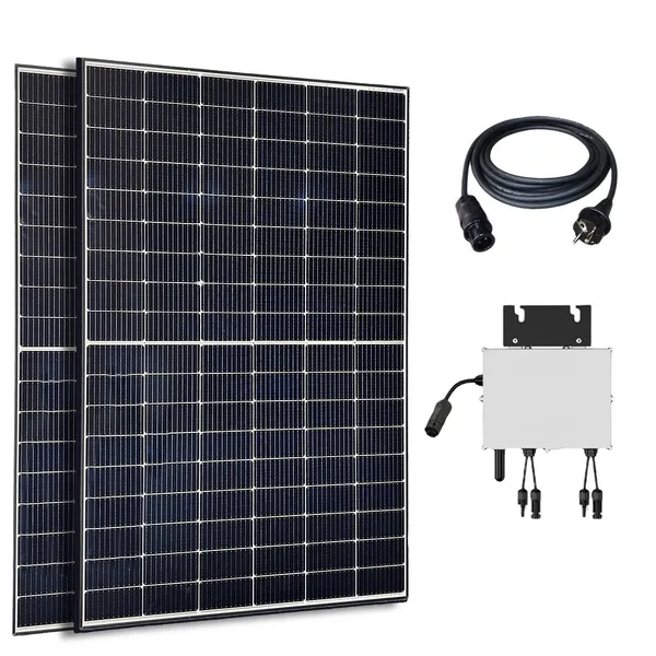 Balkonsolaranlage 830W (2x415 W) Module Solaranlage & 800 W Wechselrichter