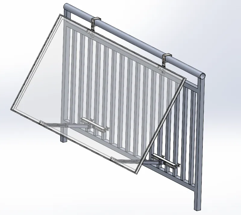 Jet-Line Balkonkraftwerkhalterung | Gel&auml;nder Befestigung | f&uuml;r 1 Solarmodul | Neigungswinkel 25-45&deg;