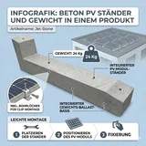 Jet-Line Beton 10 C PV-Sockel St&uuml;tze Panel Halter betongrau Flachdachmontage - Bild 4 von 7