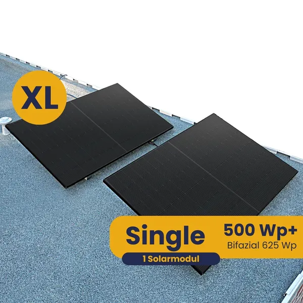Kleines Kraftwerk XL Single Flachdach Komplettpaket (500Wp+) Bifazial