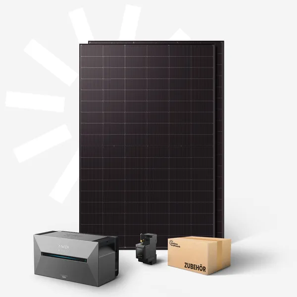 Duo XL - 1000Wp Balkonkraftwerk mit Speicher Anker SOLIX Solarbank 2 Pro
