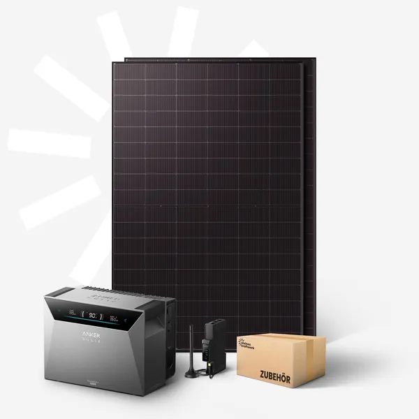 Duo XL - 1000Wp Balkonkraftwerk mit Speicher Anker SOLIX Solarbank 4 Pro