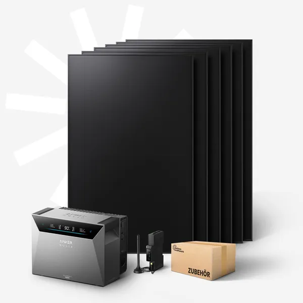 Hexa (BC) - 2880Wp Balkonkraftwerk mit Speicher Anker SOLIX Solarbank 4 Pro