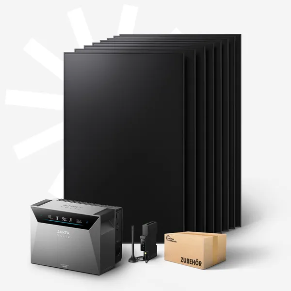 Okta (BC) - 3840Wp Balkonkraftwerk mit Speicher Anker SOLIX Solarbank 4 Pro