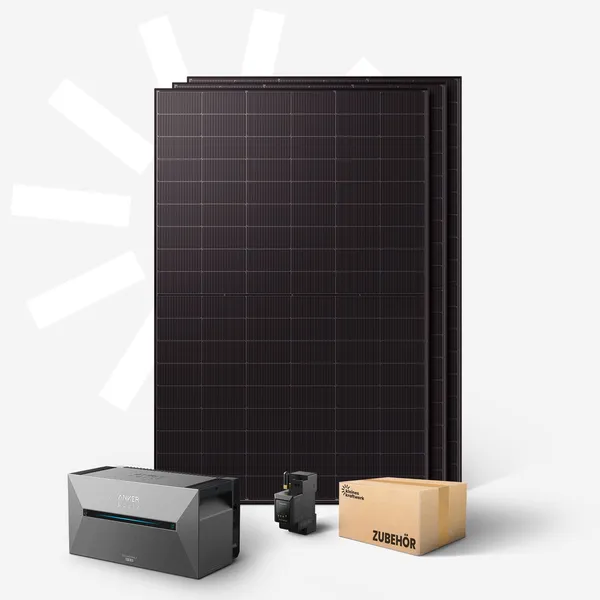 Trio XL - 1500Wp Balkonkraftwerk mit Speicher Anker SOLIX Solarbank 2 Pro