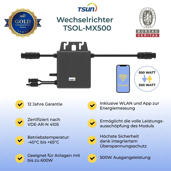 Mikrowechselrichter 500 Watt TSUN TSOL-MX500