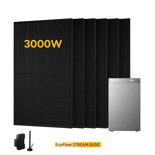 EcoFlow Stream 5000, mit 6 x 500 Bifaziale Solarmodule, by Powerness