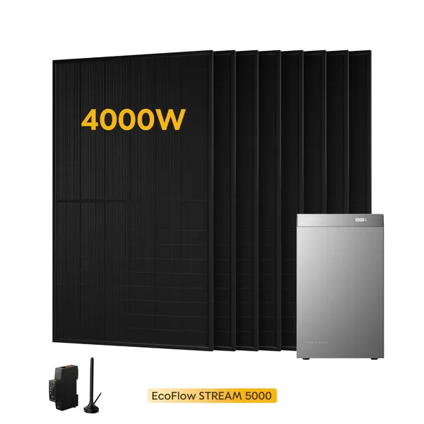EcoFlow Stream 5000, mit 8 x 500 Bifaziale Solarmodule, by Powerness