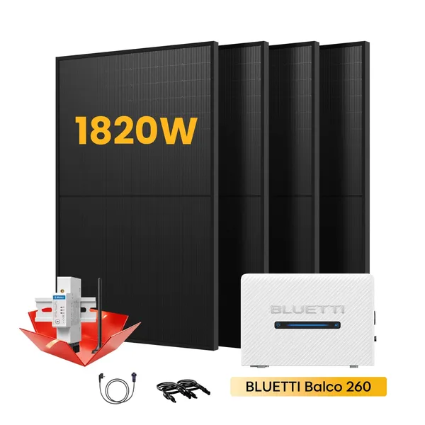BLUETTI Balco 260 All-in-one Solarspeicher, mit 4 x 455W Solarmodule