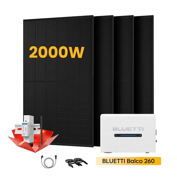 BLUETTI Balco 260 All-in-one Solarspeicher, mit 4 x 500W Solarmodule