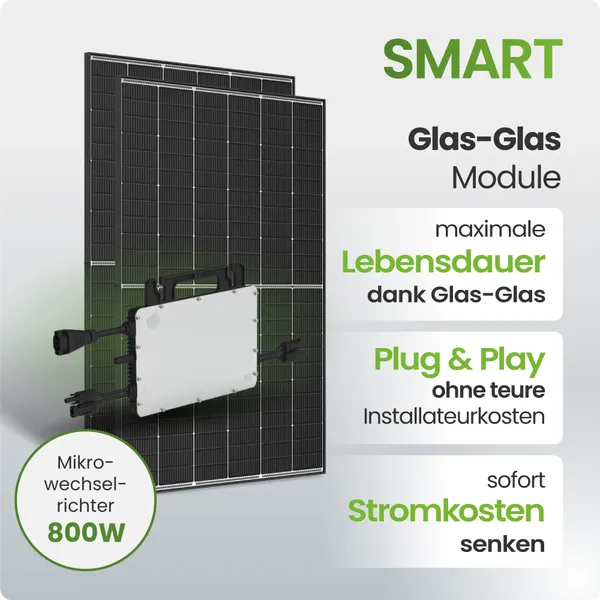 Tepto 930Wp Balkonkraftwerk Smart mit Hoymiles Mikrowechselrichter