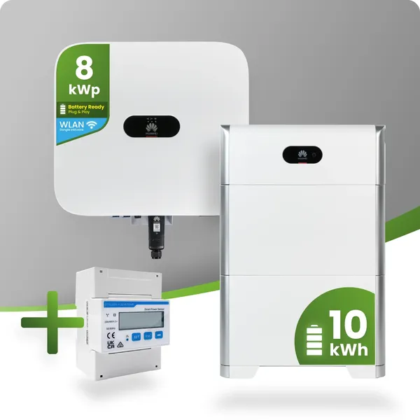 Huawei PV-Paket mit 8kW Hybrid-Wechselrichter und 10kW Speicher inklusive Smart Meter