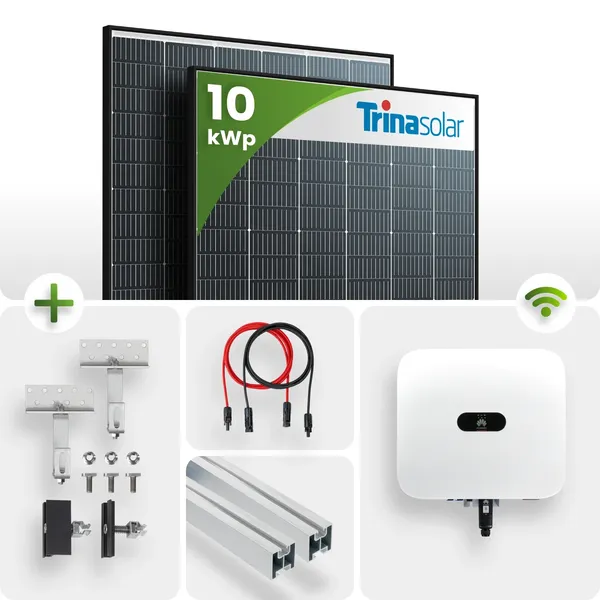 10kWp Huawei PV-Anlage 22x Trina 465Wp Black Frame Schrägdachmontage