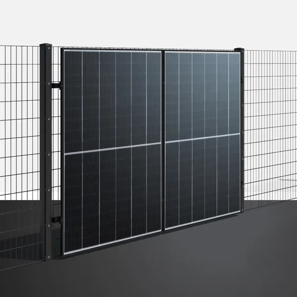 Montageset für Doppelstabmattenzaune 2 Module senkrechte Montage Photovoltaik Balkonkraftwerk