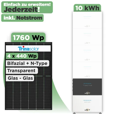 SunEnergyXT 500 Modulset 1760 Wp SunEnergyXT 500 Pro (2400 W) / 10 kWh / Trina 440 Wp / 4 Module
