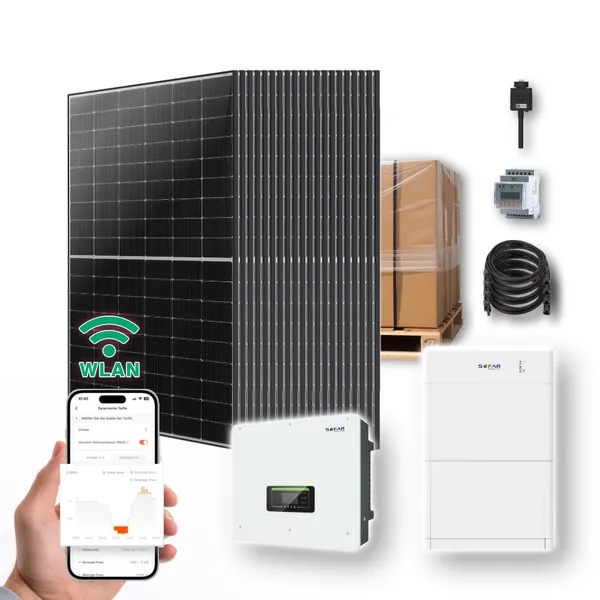 8,5kW Hybrid Solaranlage mit 10,24 kWh Speicher | 20x 445W+ Marken-Solarmodule + Sofar Hybrid-Wechselrichter
