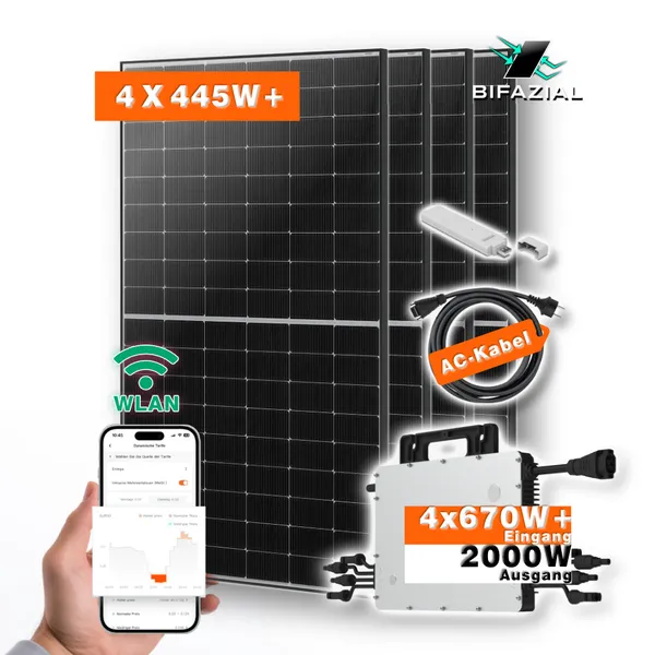 Balkonkraftwerk MAXI mit 4 Solarmodulen