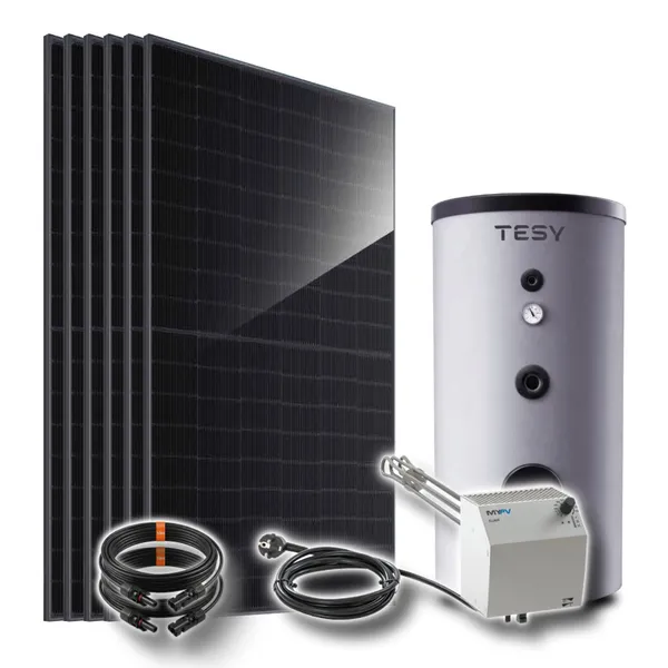 Photovoltaik-Anlage zur Warmwasserbereitung | 2,6 kW MYPV ELWA DC Heizstab & 6x 445W+ Marken-Solarmodule & 200L Warmwasserspeicher (optional) | Komplettanlage