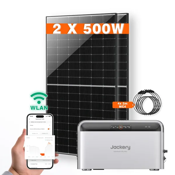 Balkonkraftwerk 1000W mit Jackery SolarVault 3 Pro