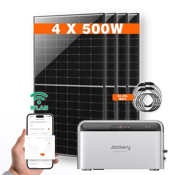 Balkonkraftwerk 2000W mit Jackery SolarVault 3 Pro Max
