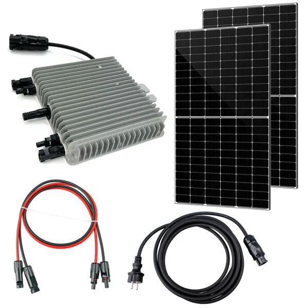 2 Solar Panele 455W+Wechselrichter 800W Balkonkraftwerk-Set mit 0% MwSt nach §12 Abs. 3 UstG