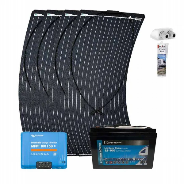 a-TroniX Solaranlage Wohnmobil 400W mit LiFePO4 12,8 V und MPPT Laderegler