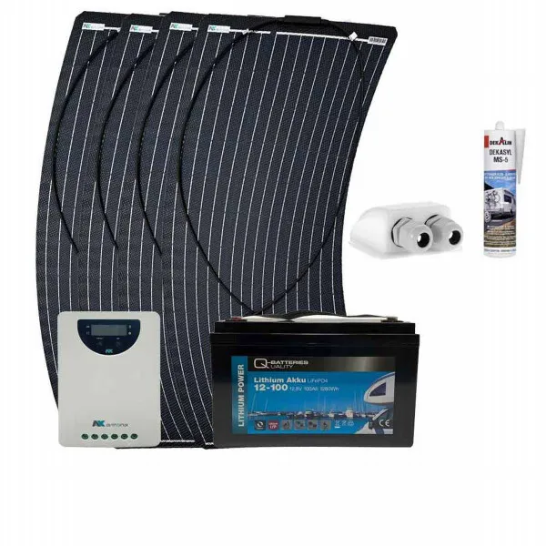 a-TroniX Solaranlage Wohnmobil 400W mit LiFePO4 12V 100Ah und MPPT Laderegler