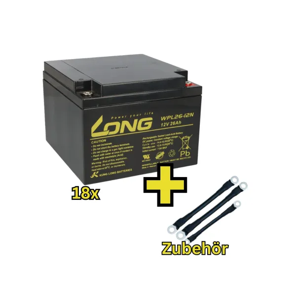 USV-Akku Kung Long 216V-Anlage - 18 x WPL26-12N-M für Sicherheitsbeleuchtung