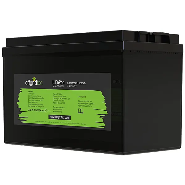 Offgridtec LiFePo4 Akku 12/100 12,8V 100Ah BMS integriert 1280Wh
