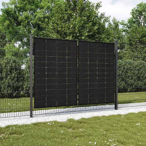 Wattstone ZaunPV Montagepaket für 2x PV-Modul - TL-Halter Schwarz M2B