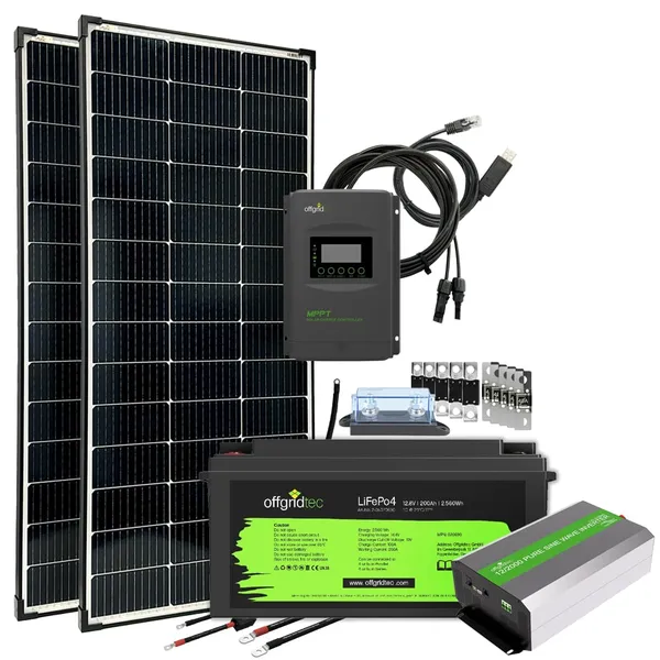 Offgridtec® Autark Pro L 300W Solaranlage - 2000W AC Leistung 200Ah LiFePO4 Akku