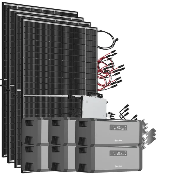 11,52 kWh 1880W HiBattery HB-1920 Speichersystem Doppelglas Solarmodule inkl. Hoymiles HMS-1600-4T Wechselrichter 1-phasig