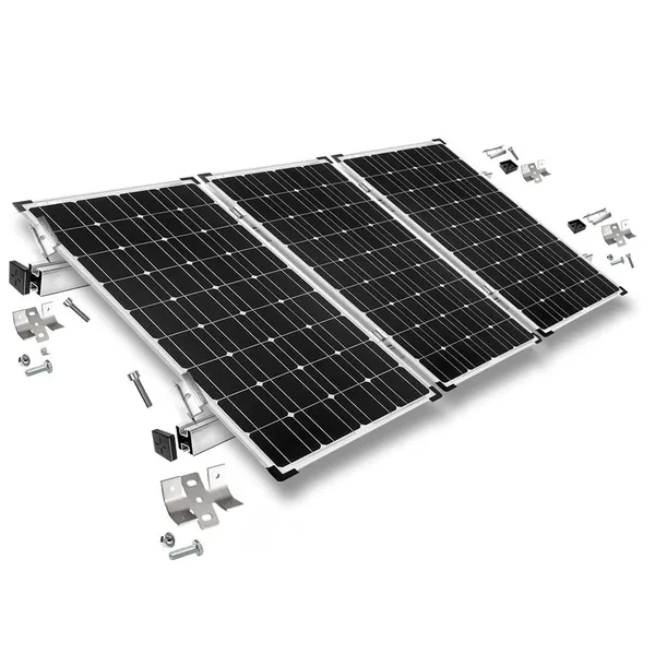 Befestigungskit mit Trapezklemmen für Blechdach 3 Solarpanel Rahmenhöhe 30mm