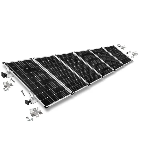 Befestigungskit mit Trapezklemmen für Blechdach 6 Solarpanel Rahmenhöhe 35mm