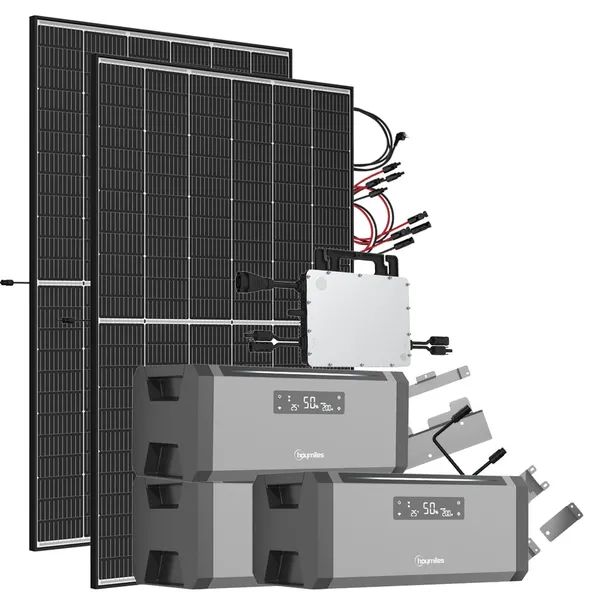 5,76 kWh 940W HiBattery HB-1920 Speichersystem Doppelglas Solarmodule inkl. Hoymiles HMS-800-2WB Wechselrichter 1-phasig