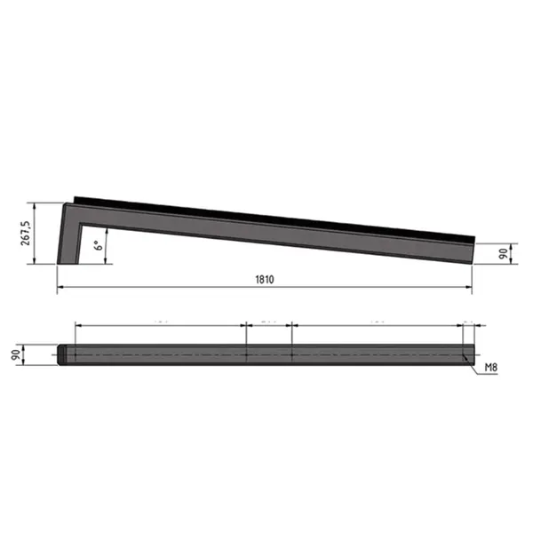 Wattstone 6 Grad Betonsockel für PV-Module Flachdach Naturgrau