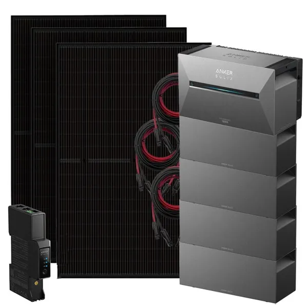 Anker 1350W Solix3 Balkonkraftwerk inkl. 13,44kWh Speicher E2700 BP2700 & Stromzähler
