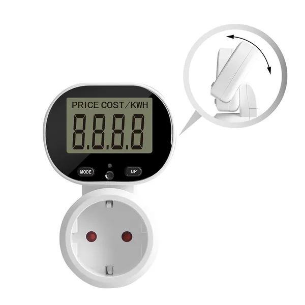 Stromzähler für Steckdose mit Dual Tarif Modus 230V 50Hz