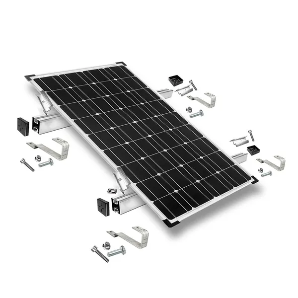 Befestigungskit mit Biberschwanz Dachhaken für Schrägdachmontage 1 Solarpanel Rahmenhöhe 30mm