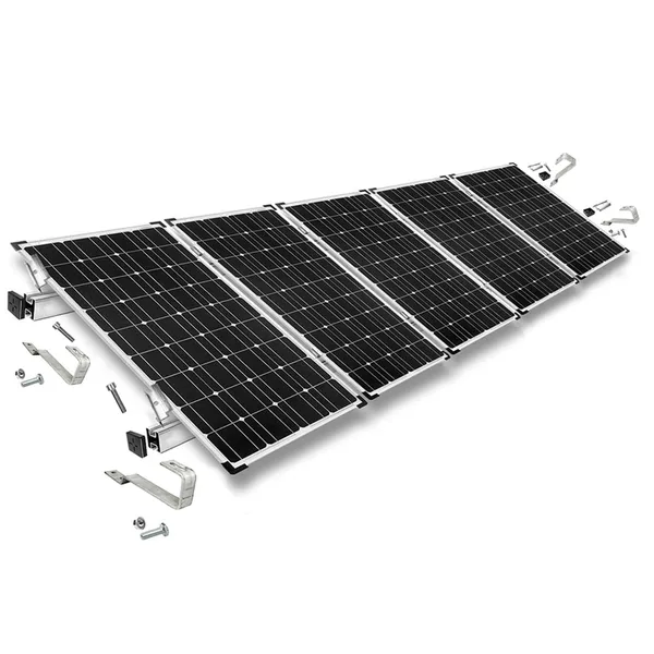 Befestigungskit mit Biberschwanz Dachhaken für Schrägdachmontage 5 Solarpanels Rahmenhöhe 35mm