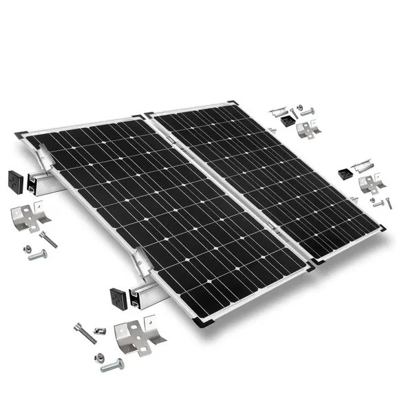 Befestigungskit mit Trapezklemmen für Blechdach 2 Solarpanel Rahmenhöhe 35mm