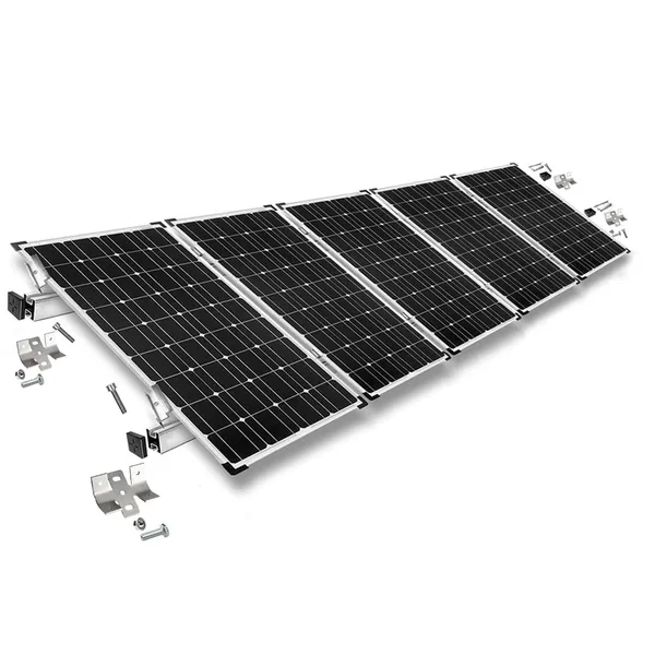 Befestigungskit mit Trapezklemmen für Blechdach 5 Solarpanel Rahmenhöhe 30mm