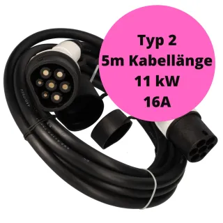 Typ 2 Ladekabel Elektroauto 5 Meter zum Laden für Hybrid & E Auto an Ladesäule IEC62196-2 Ladekabel 3 phasig mit 11 kW
