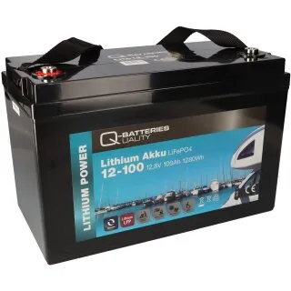 Q-Batteries LiFePO4 Akku 12-100 12,8V 100Ah 1280Wh mit Bluetooth